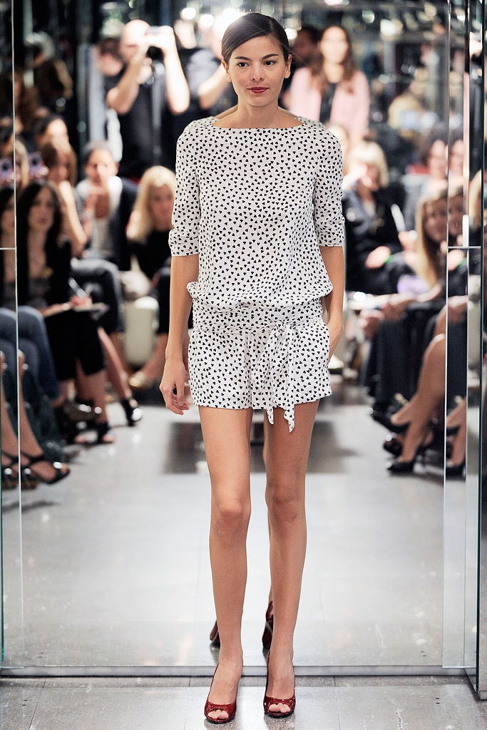 white polka-dot fitted romper