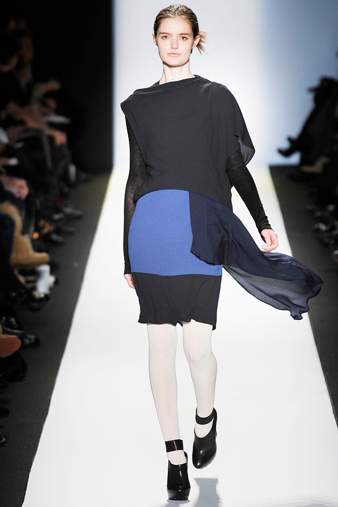 black and blue asymmetric dress