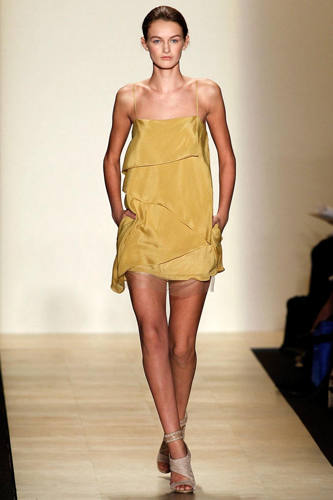 relaxed yellow silk dress