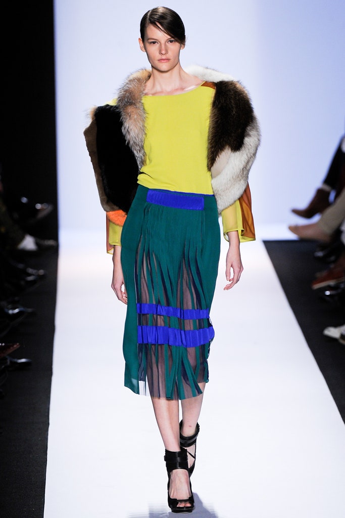 yellow fitted top with pleated skirt