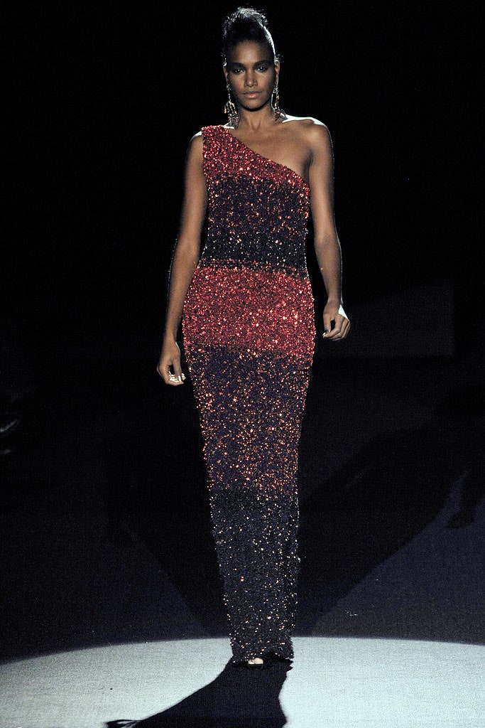 red and black sequin gown