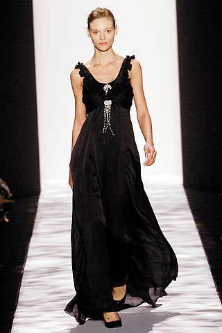 black silk sleeveless gown