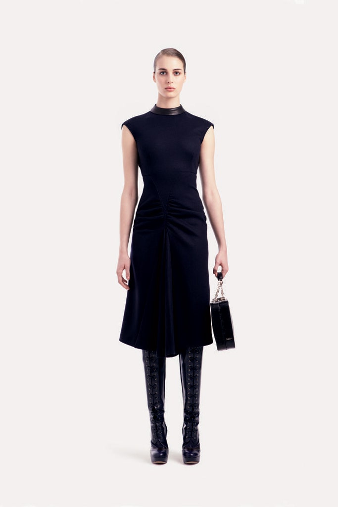 black leather structured bag