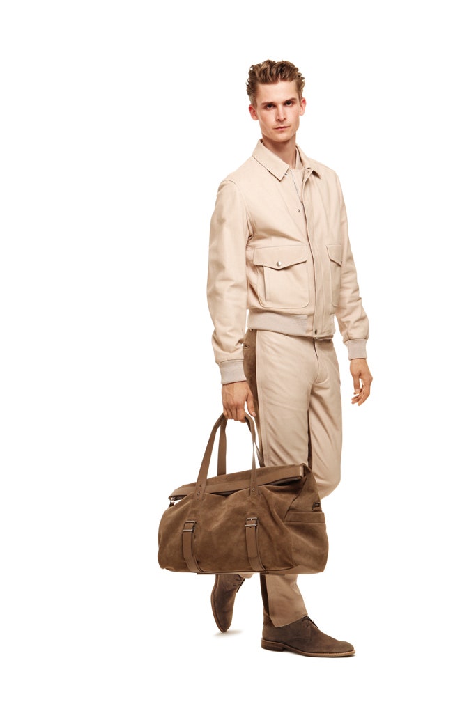 beige cotton jacket and pants