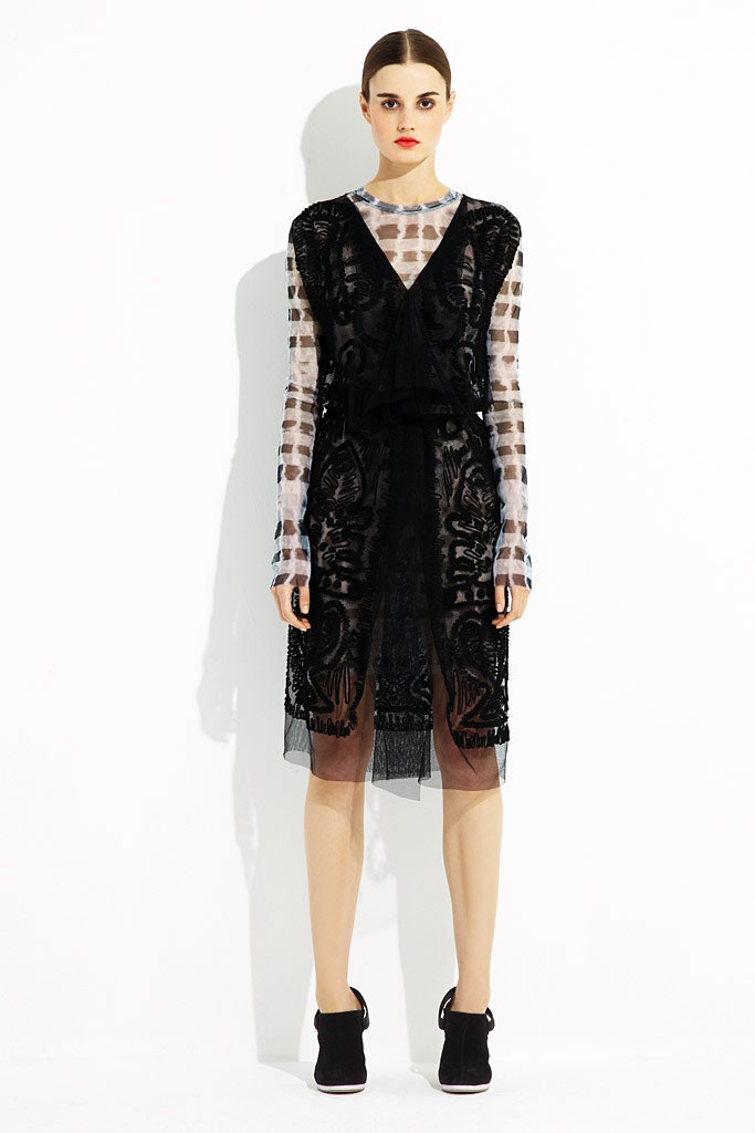 black embroidered midi dress