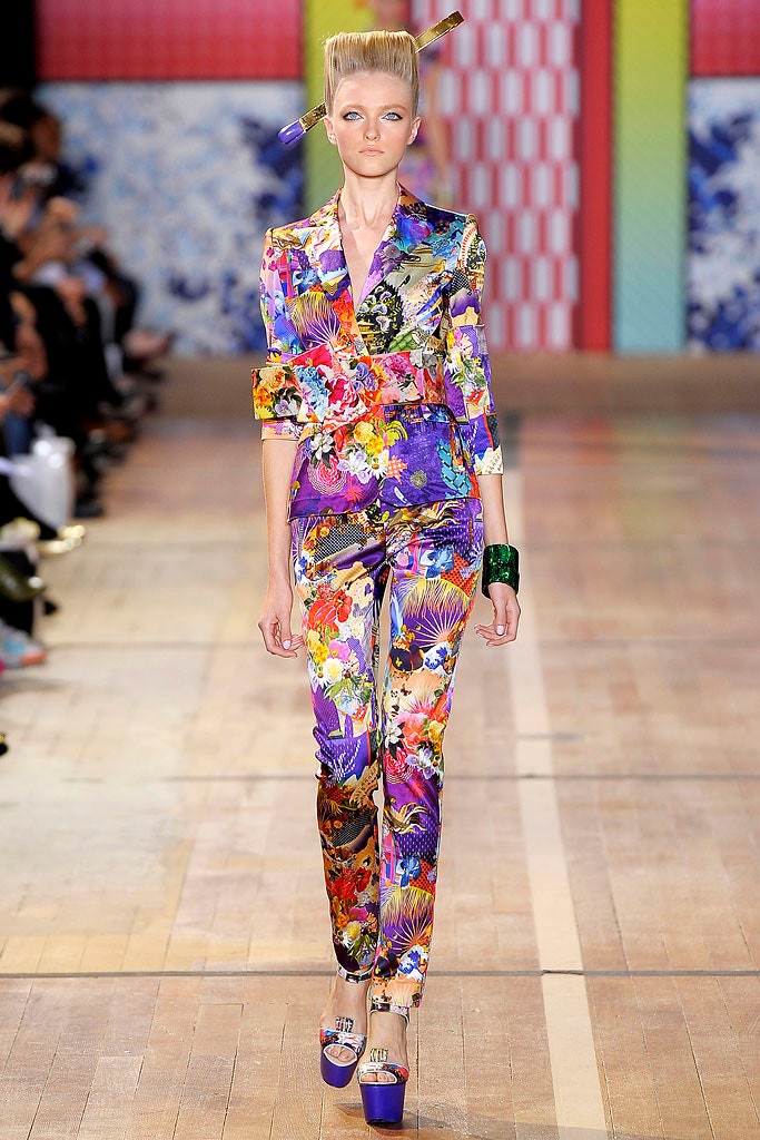 purple floral fitted jumpsuit