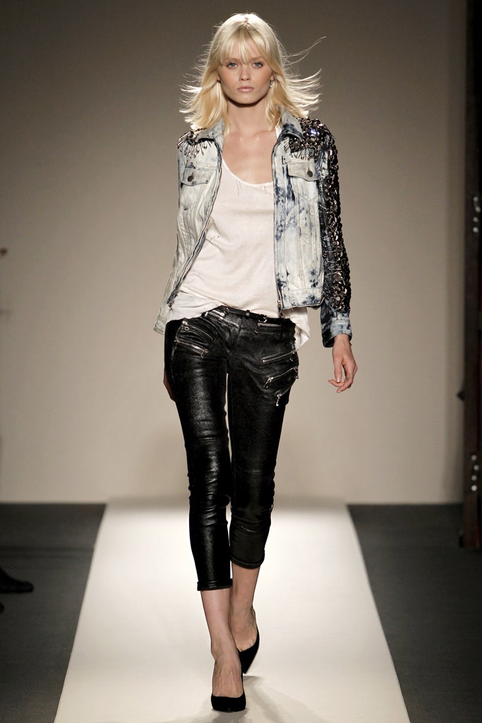 black denim slim zippered pants