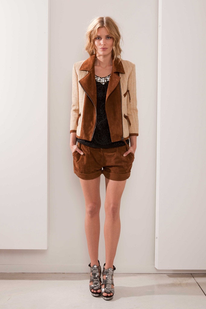 brown suede relaxed pockets short shorts