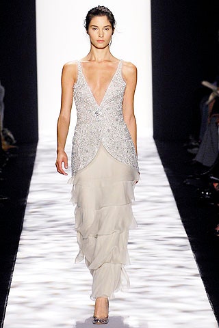 white silk sleeveless gown