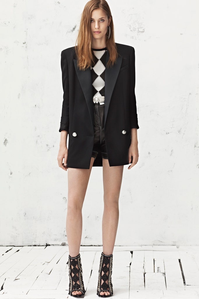 black tailored blazer with fitted top