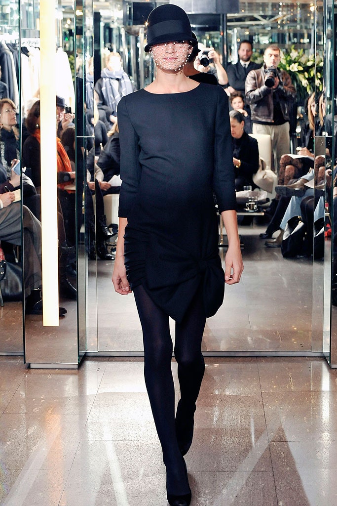 black silk fitted dress