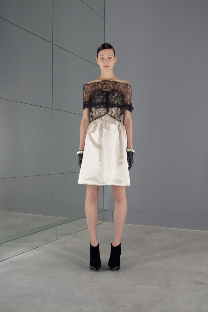 black lace sleeveless off-shoulder fitted ruffled top
