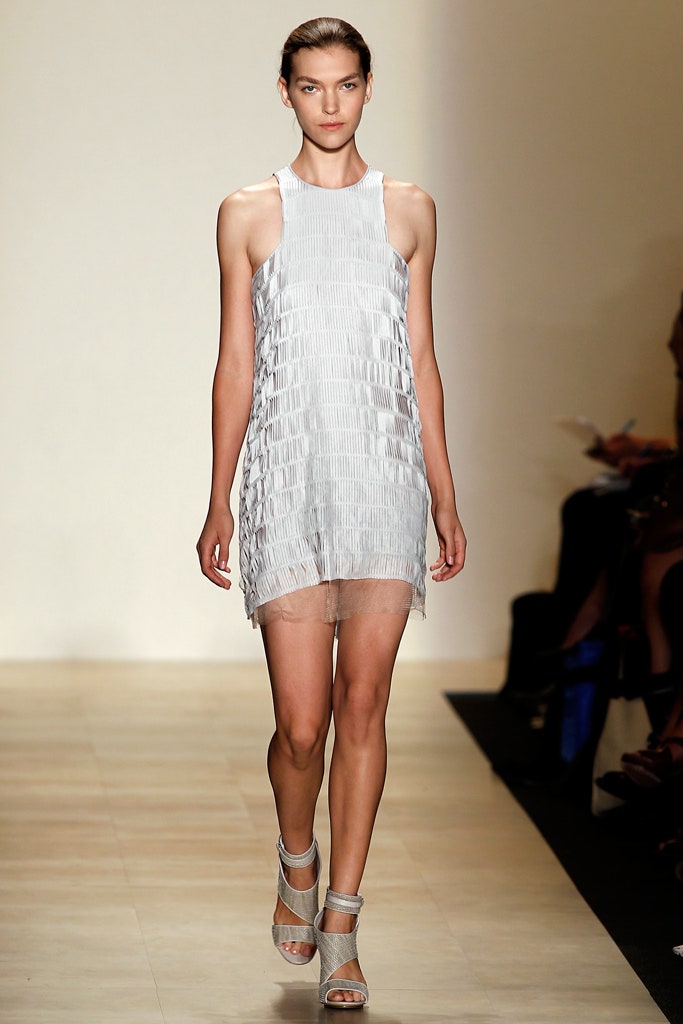 white silk pleated mini dress