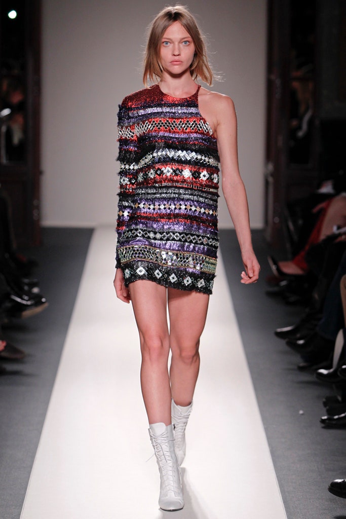 multi-colored embroidered mini dress