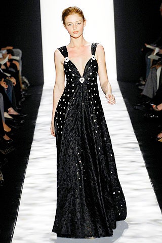 black silk sleeveless gown