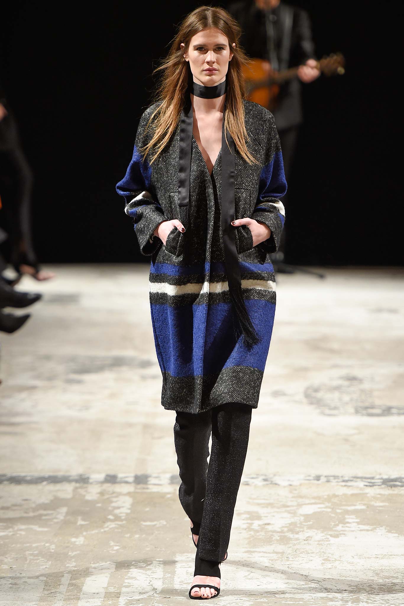 blue wool relaxed coat