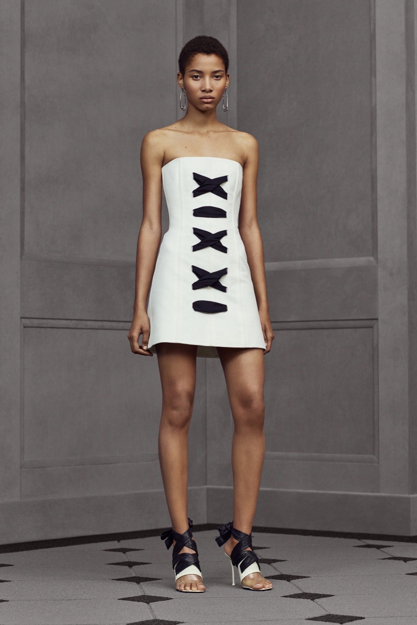 white strapless mini dress