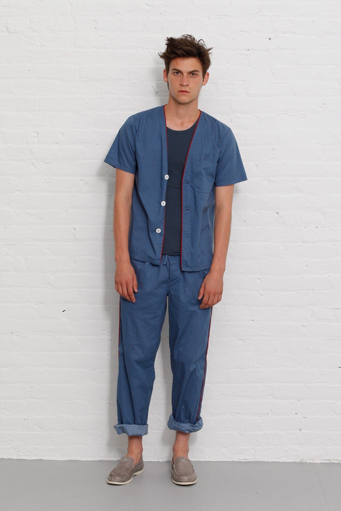 blue relaxed shirt and pants