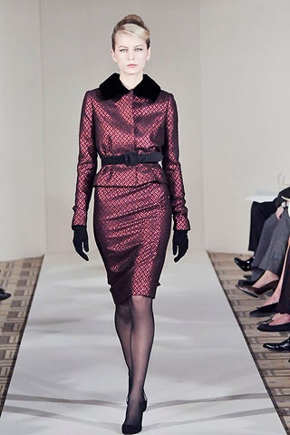 fitted red silk dress with collar