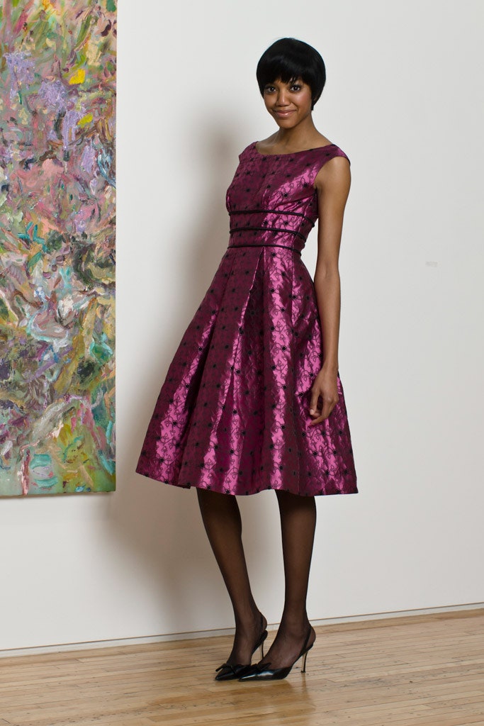 purple silk sleeveless dress