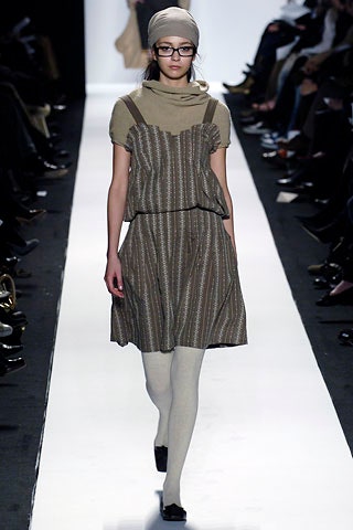 brown layered mini dress with beige top