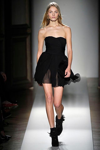 black silk strapless mini dress