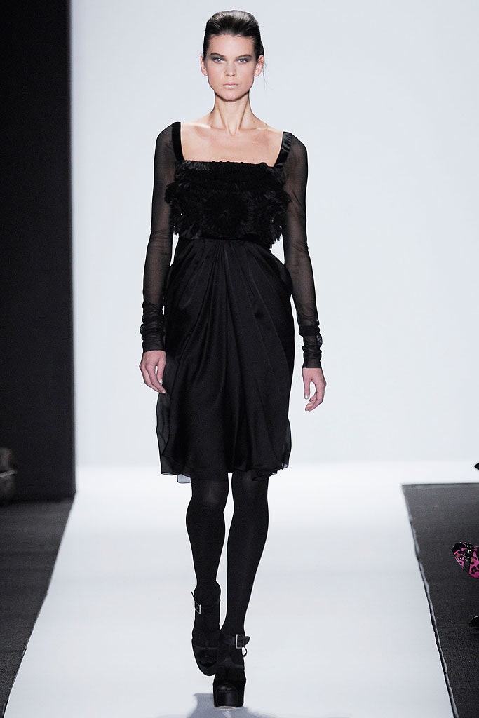 black silk fitted dress