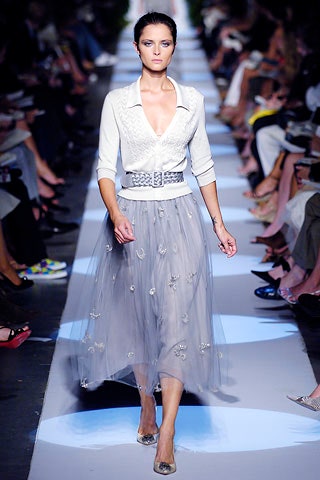 gray tulle relaxed tiered flowing midi skirt