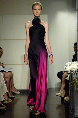 black and purple silk gown