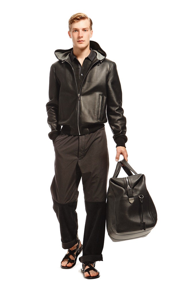 black leather jacket and pants