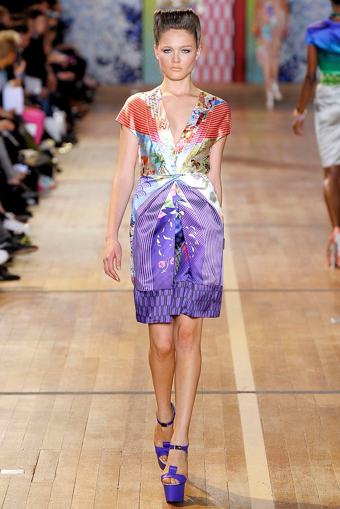 multi-colored silk mini dress