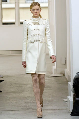 fitted white cotton coat