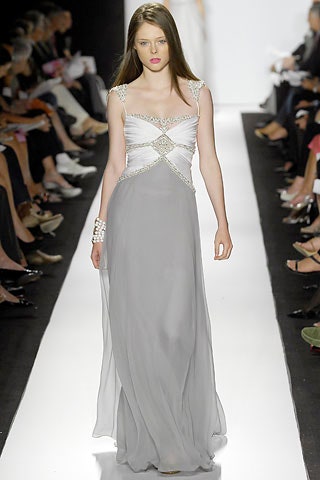 gray silk sleeveless gown
