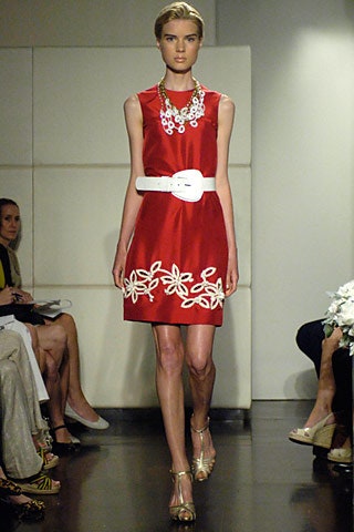 red silk sleeveless dress