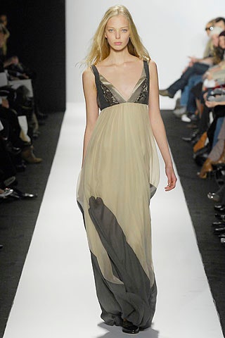 beige and black flowing gown