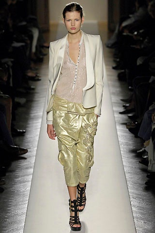 white tailored blazer with beige top