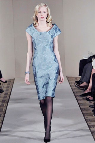 blue silk fitted dress