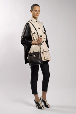 beige and black relaxed jacket
