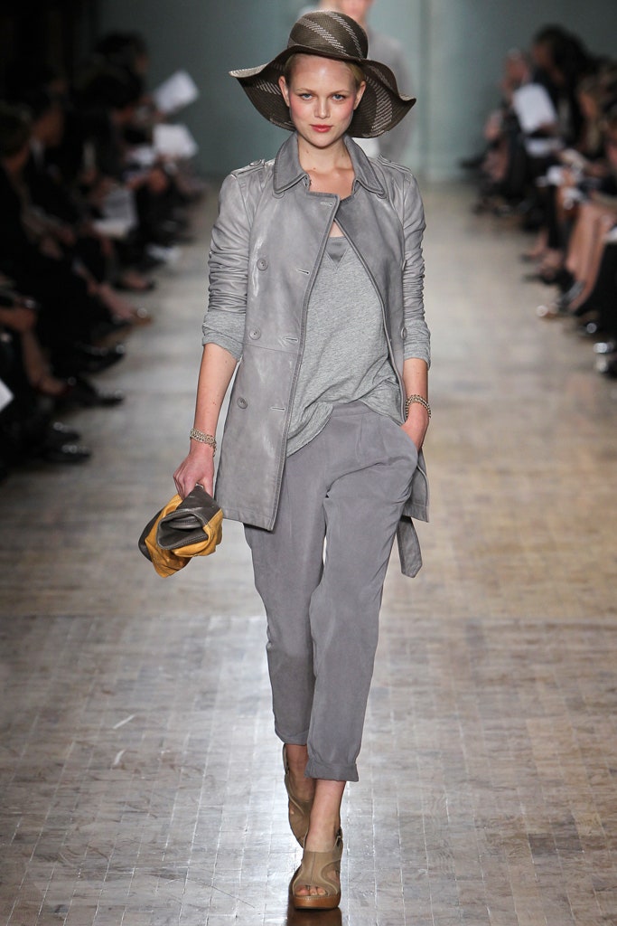 gray leather jacket with relaxed top