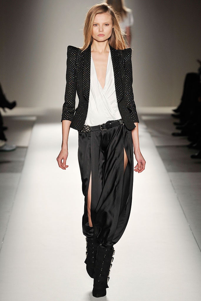 black silk relaxed high-waisted pleated zippered pants