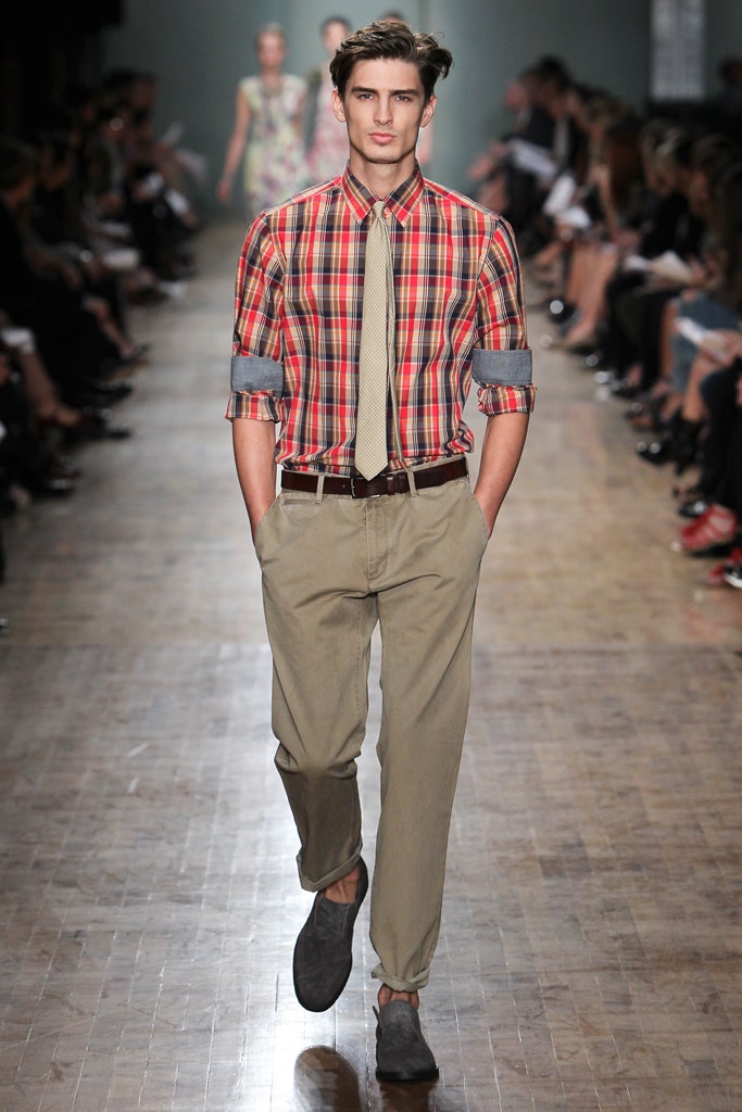 checked shirt with relaxed pants