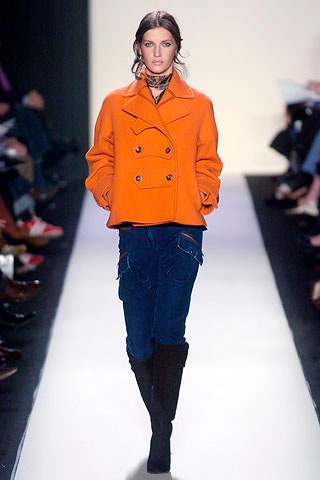orange wool double-breasted jacket