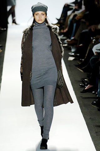 brown wool coat with gray dress