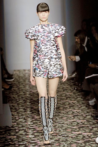 multi-colored silk top and shorts