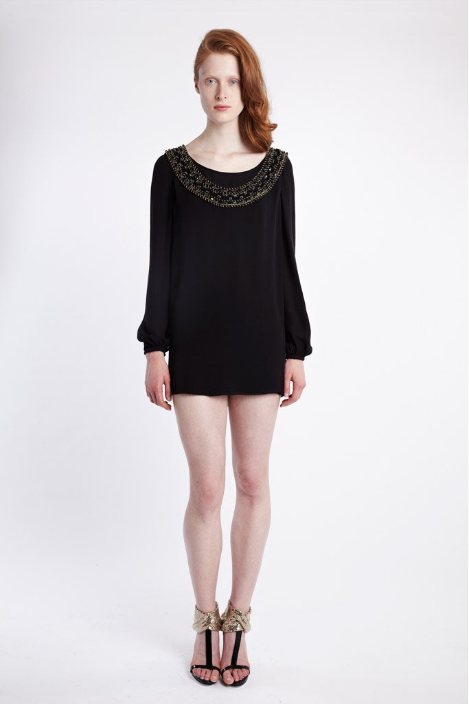black embellished short dress