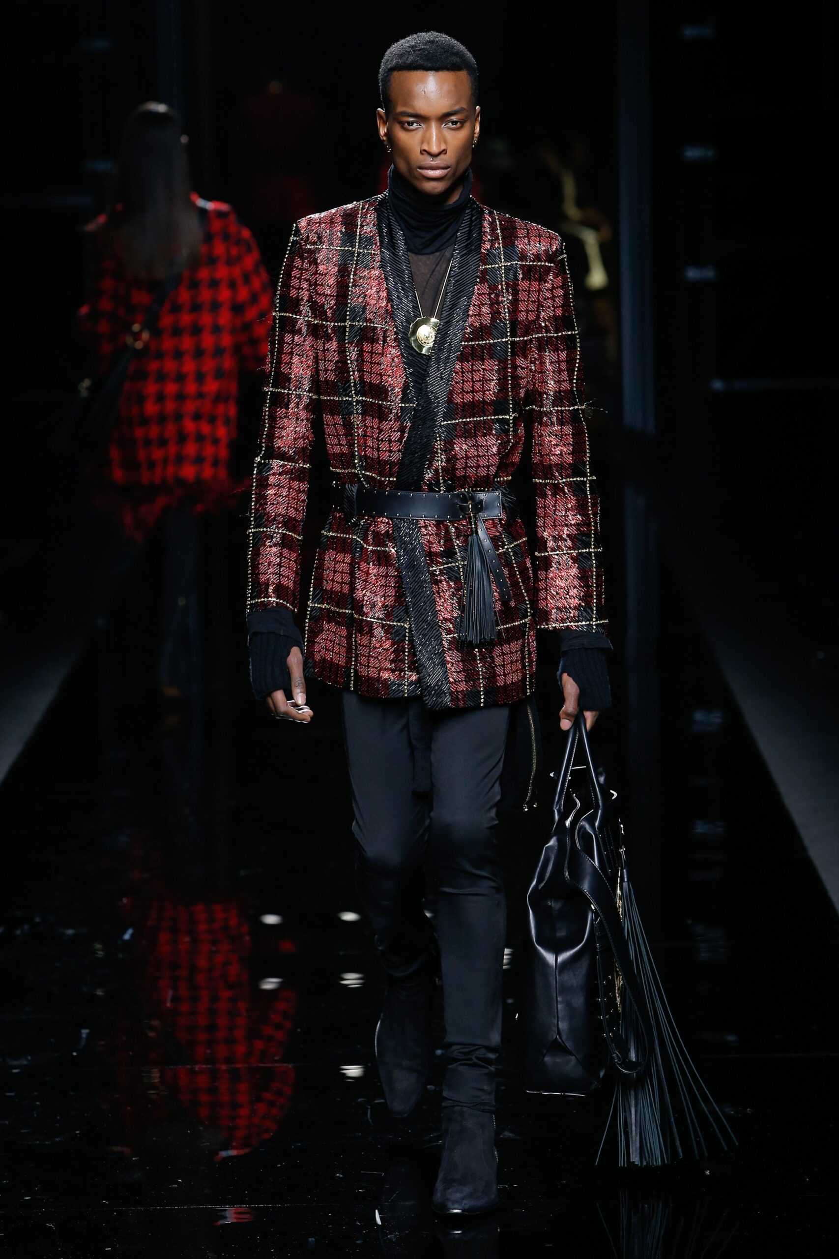 red and black tailored blazer