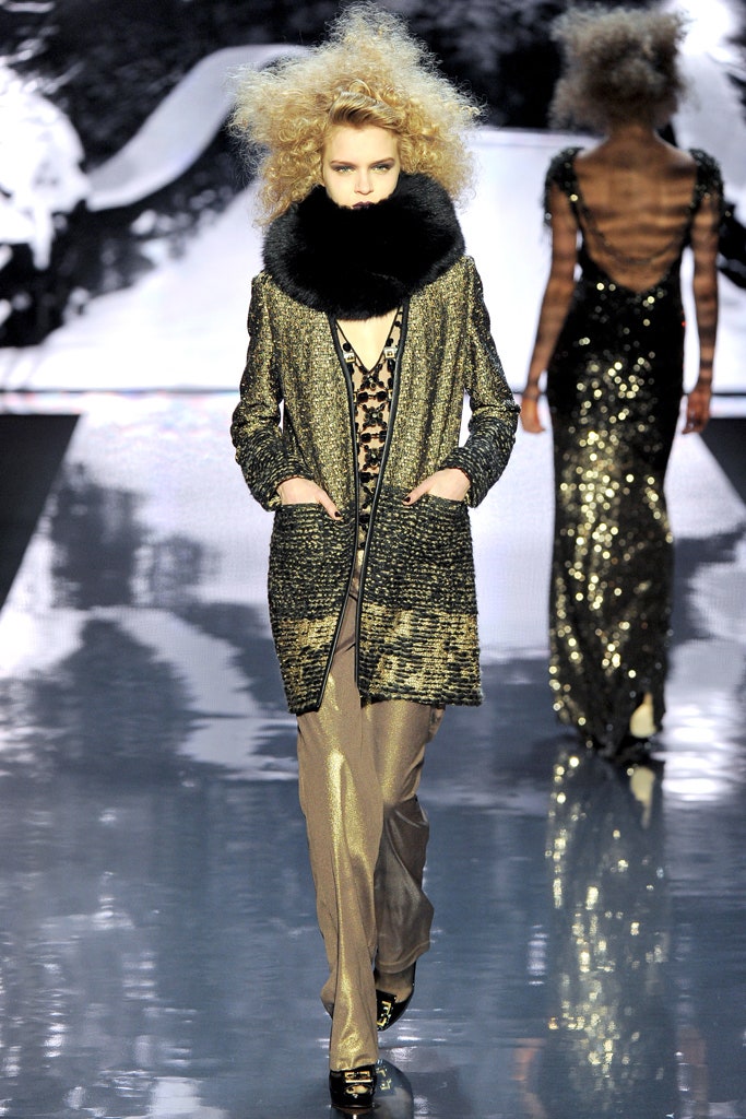 gold sequin long-sleeve collared relaxed zippered pockets coat