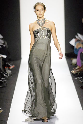 black and gray strapless gown
