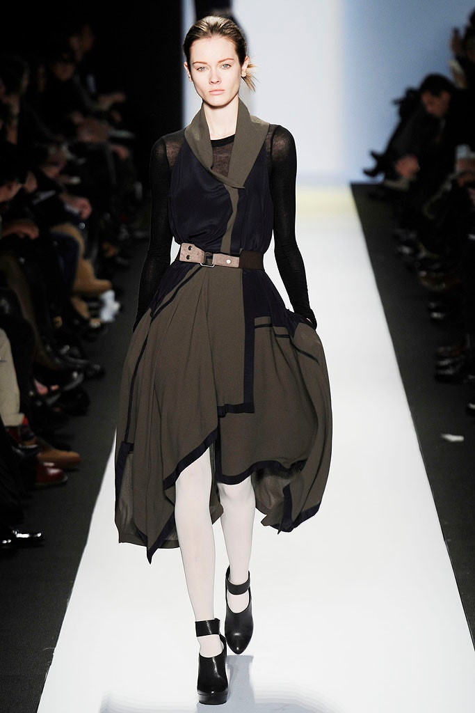 black and green asymmetric dress