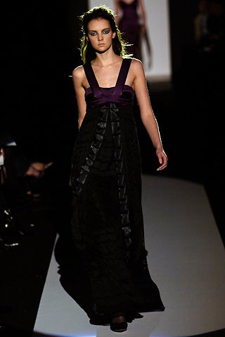 black silk sleeveless gown